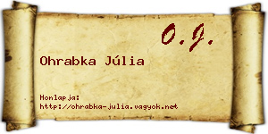 Ohrabka Júlia névjegykártya
