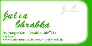 julia ohrabka business card
